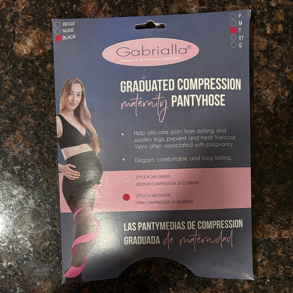 Gabriella Graduated Compression Maternity Pantyhose Size Tall